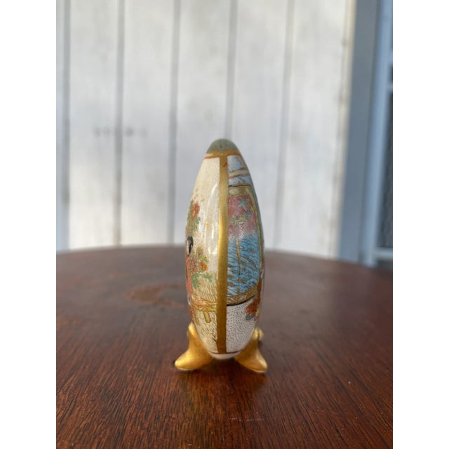Early 20th Century Meiji Period Satsuma Mini Moon Vase With Fujisan Mark For Sale - Image 4 of 8