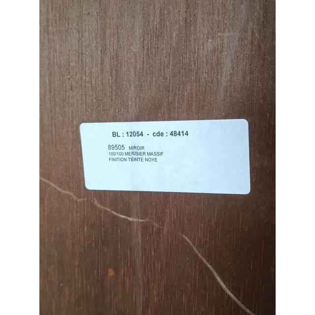 Wood Large Mirror in Cherry Wood, 1970s For Sale - Image 7 of 8