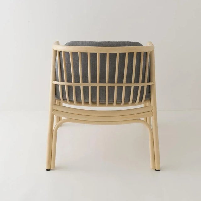 Hublot Rattan Armchair in Mood Grey by Guillaume Delvigne For Sale - Image 4 of 9