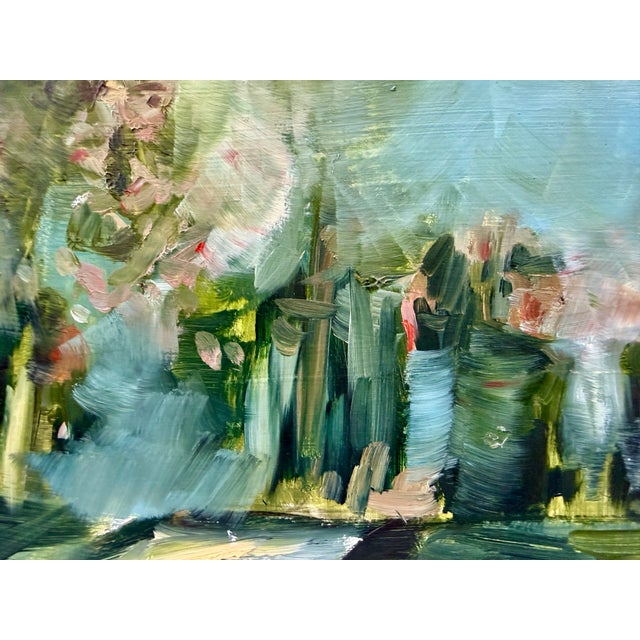 Traditional Whimsical Alabama Plein Air Spring Landscape Painting on Panel — Bold Impasto Color, Framed For Sale - Image 3 of 4