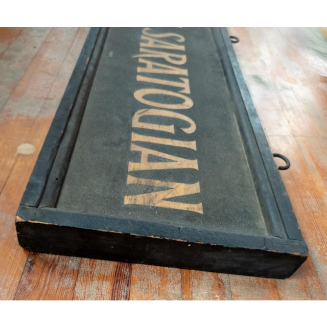 Early 20th Century Double Sided "The Saratogian" Saratoga Newspaper Sign For Sale - Image 12 of 16