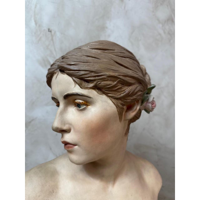 Sculpture Materials Plaster Bust of a Woman For Sale - Image 7 of 15