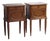 Antique Louis XVI Style Bedside Tables in Oak and Marble, 1920, Set of 2 For Sale