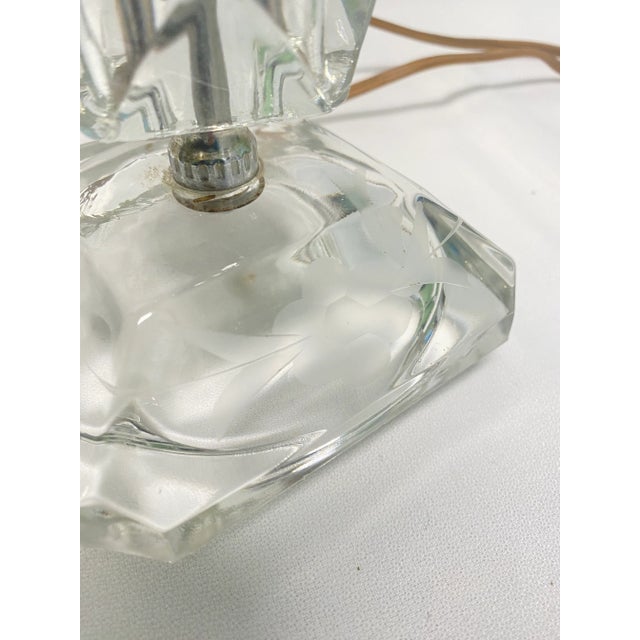 Art Deco 1920s Art Deco Etched Glass Lamps - a Pair For Sale - Image 3 of 10