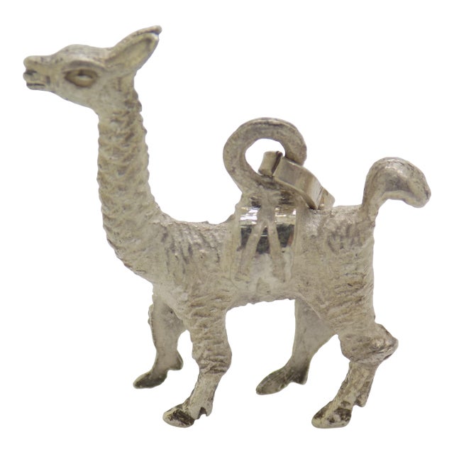 Vintage Italian Handmade Genuine Sterling Silver 925 Llama Lama Charm Pendant For Sale