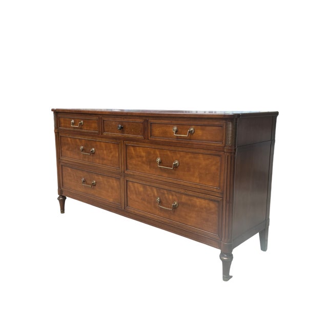 French 1960's Kindel Furniture Belvedere French Regency Louis Walnut Dresser For Sale - Image 3 of 15