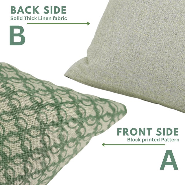 Fabdivine Designer Block Print Cushion Cover 22x22 Inch- Rajputana Jaal For Sale - Image 4 of 5