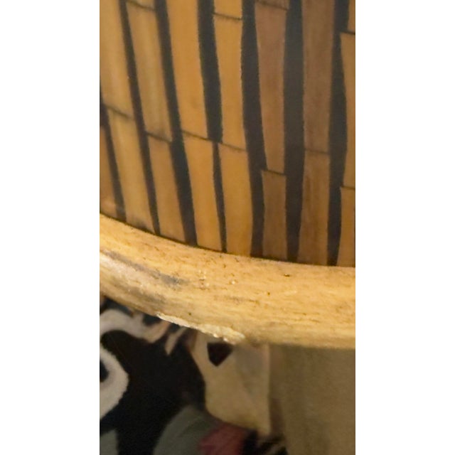 1980s Attributed Maitland-Smith Tessellated Pencil Reed Trefoil Side Table For Sale - Image 9 of 9