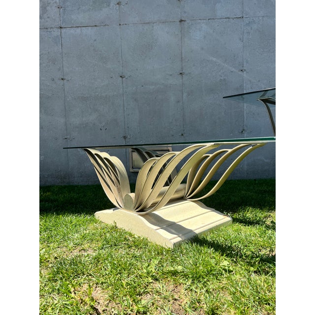 Vintage 1930s Sculptural Glass Console and Coffee Table Set For Sale - Image 12 of 13