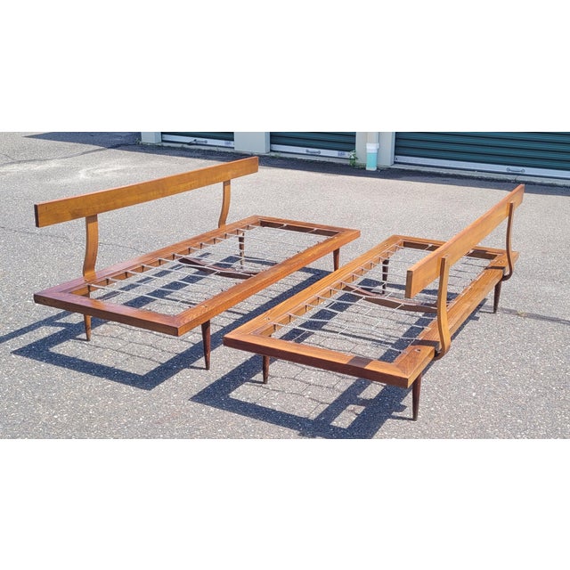 1950s Fine Pair of Mid Century Modern Signed Daybeds For Sale - Image 4 of 18