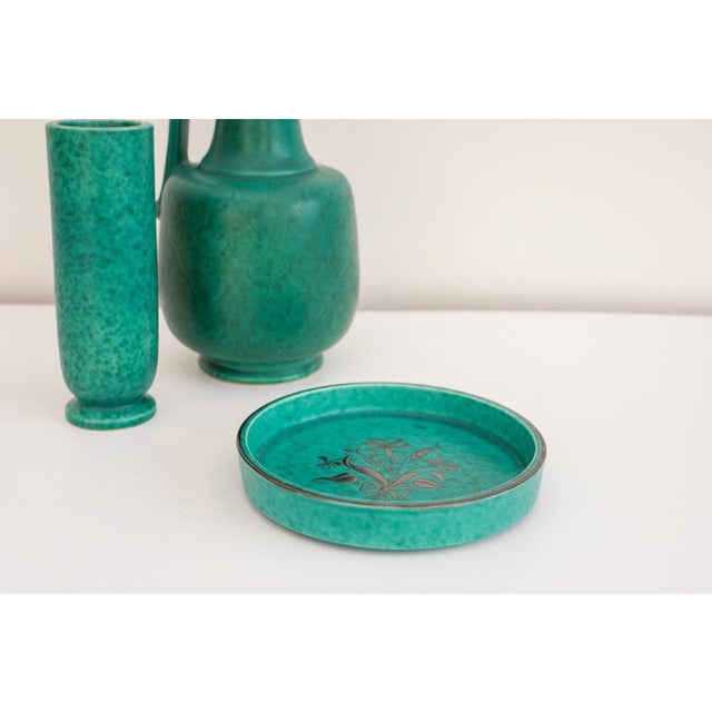 Art Deco Swedish Grace Argenta Plate by Wilhelm Kåge for Gustavsberg, Sweden, 1930s For Sale - Image 9 of 11