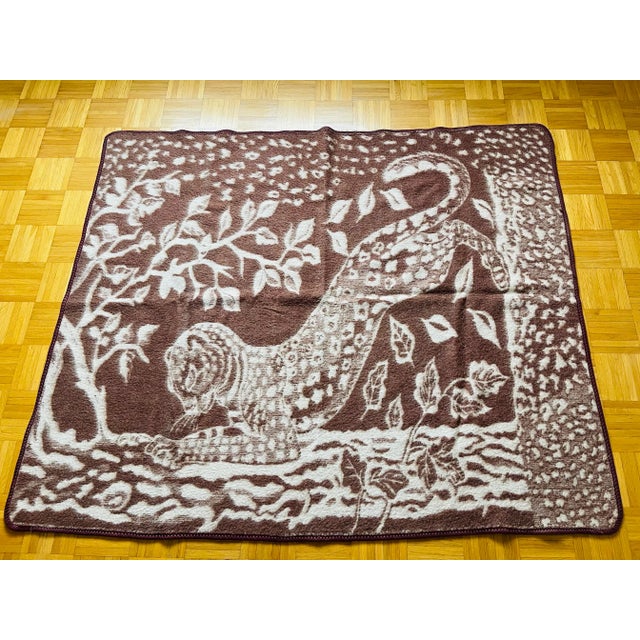Textile Vintage Wool Tiger Blanket Safari Style For Sale - Image 7 of 7