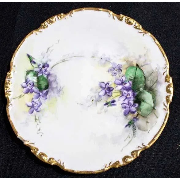 French Country Hand Painted Limoges Dessert Plates - Set of 3 For Sale - Image 3 of 4