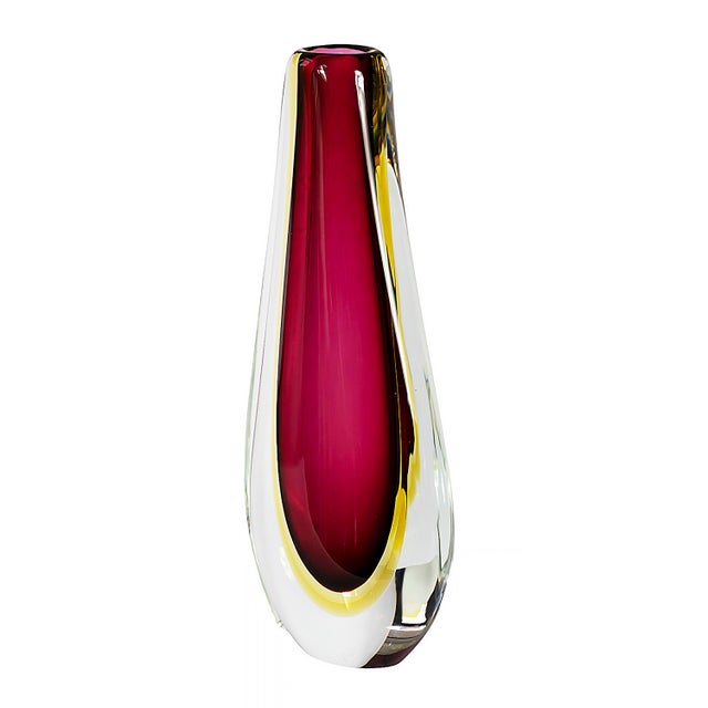 Mid-Century Italian Handmade Sommerso Murano Glass Vase, 1970s For Sale - Image 4 of 7