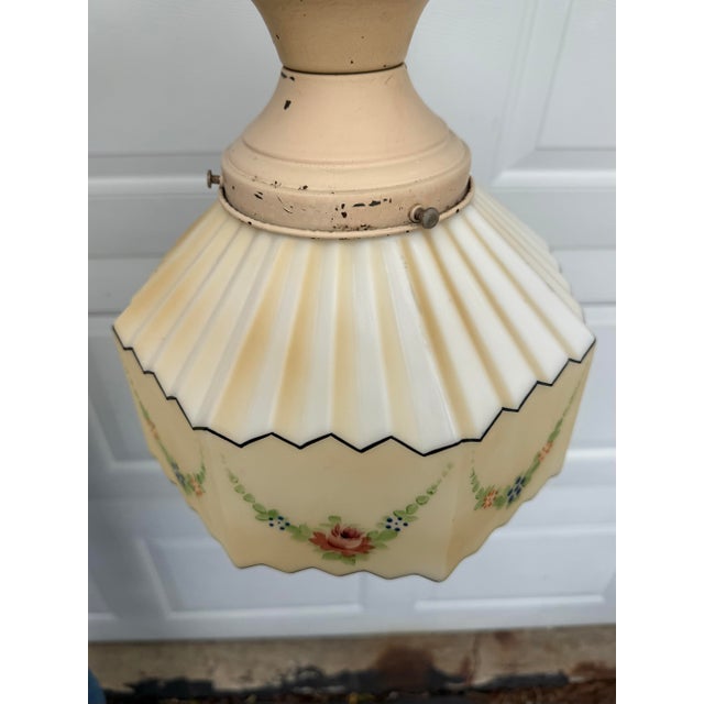 Shabby Chic Vintage Shabby Chic Floral Light Fixture For Sale - Image 3 of 10