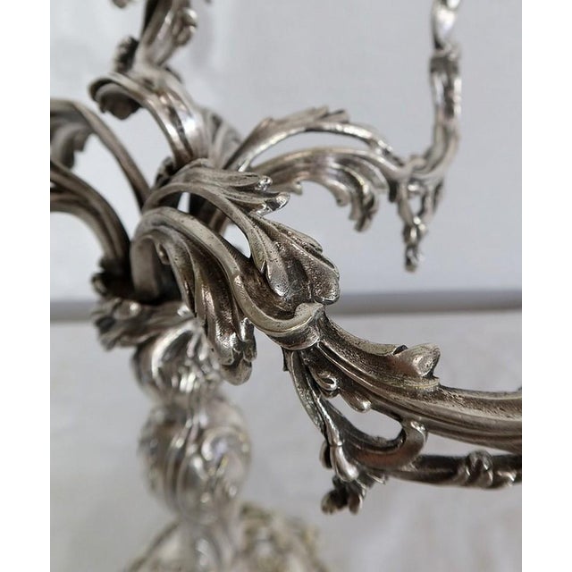 Gray Candleholders in Silvered Bronze, Set of 2 For Sale - Image 8 of 18
