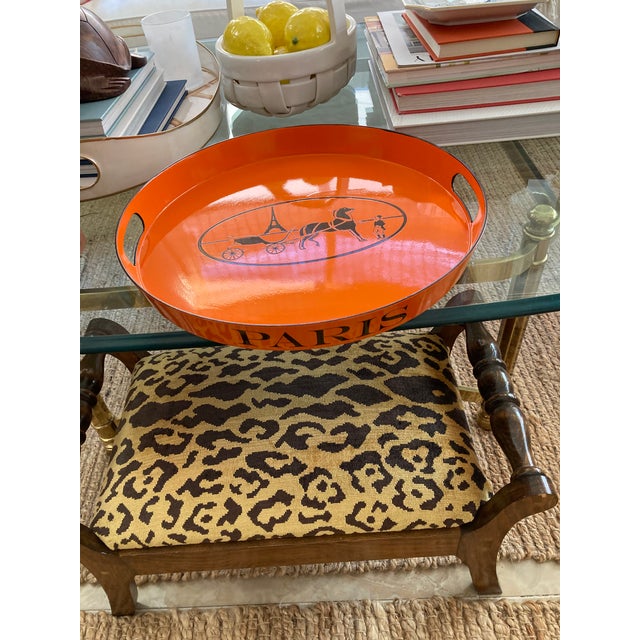 Lovely orange and espresso brown Hermes inspired serving/bar tray. Finished with lacquer gloss for durability and...
