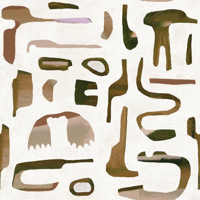 Contemporary Canvas Wallpaper by Susan Hable in Sandstone For Sale - Image 3 of 3