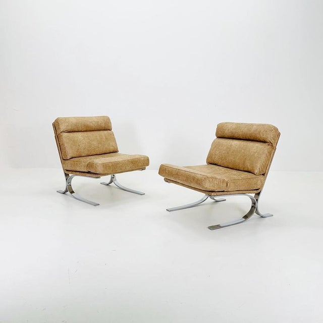 Mid-Century Modern Lounge Chair in Brown Leather, Italy, 1980s For Sale - Image 5 of 6