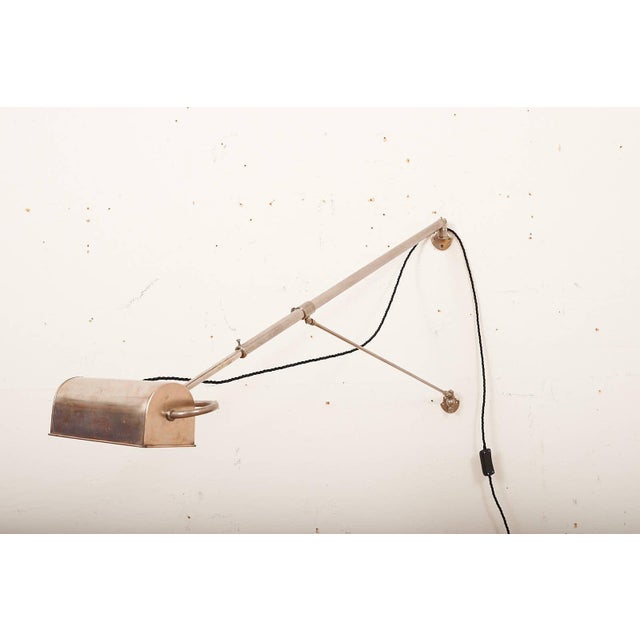 Wall Arm Lamp with Nickel-Plated Metal Frame and Sheet Metal Shade For Sale - Image 13 of 13