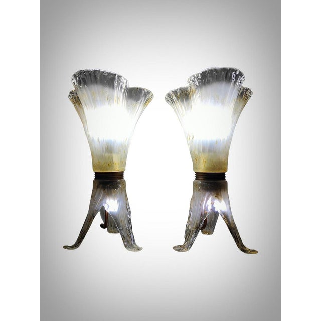 Glass Murano Glass Table Lamps, 1970s, Set of 2 For Sale - Image 7 of 18