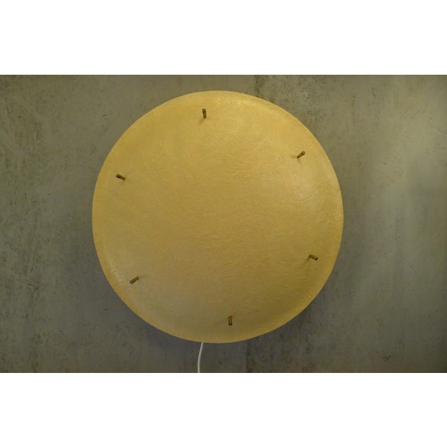 Mid-Century Modern Mid-Century Ceiling Lamp in Yellow Fiberglass and Brass, 1950s For Sale - Image 3 of 8