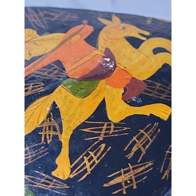 Antique Kashmiri Paper Mache Box – Hand Painted Keepsake Box For Sale - Image 4 of 13