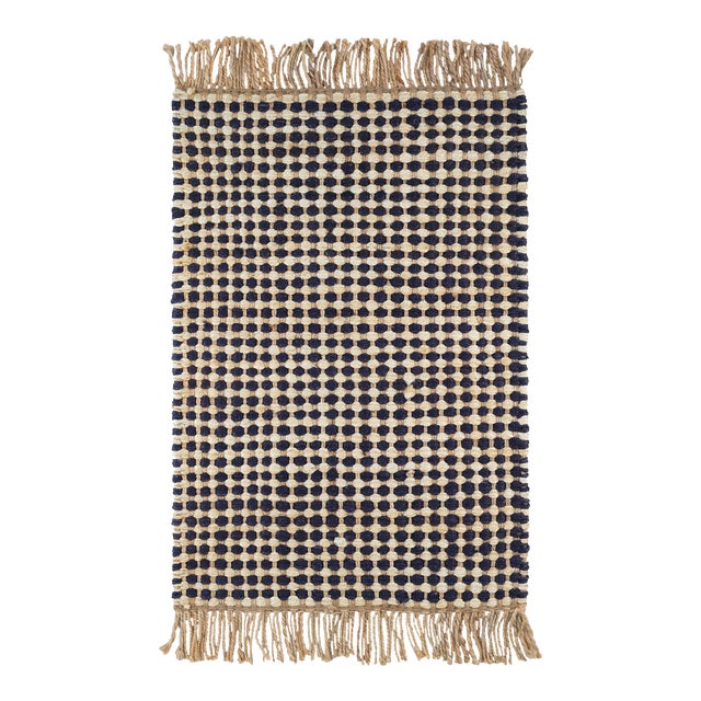 Dash & Albert by Annie Selke Kuba Black Woven Jute Rug, 5' x 8' For Sale