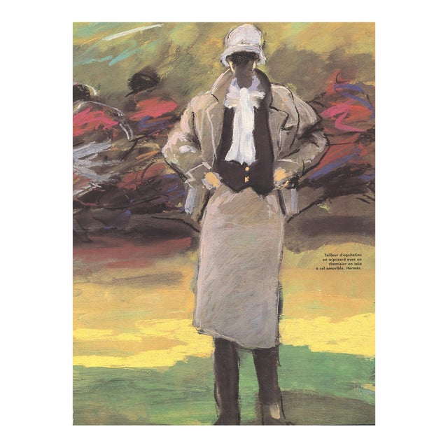 1986 French Vintage Hermes Fashion Print for the Equestrian Who Loves Horses For Sale