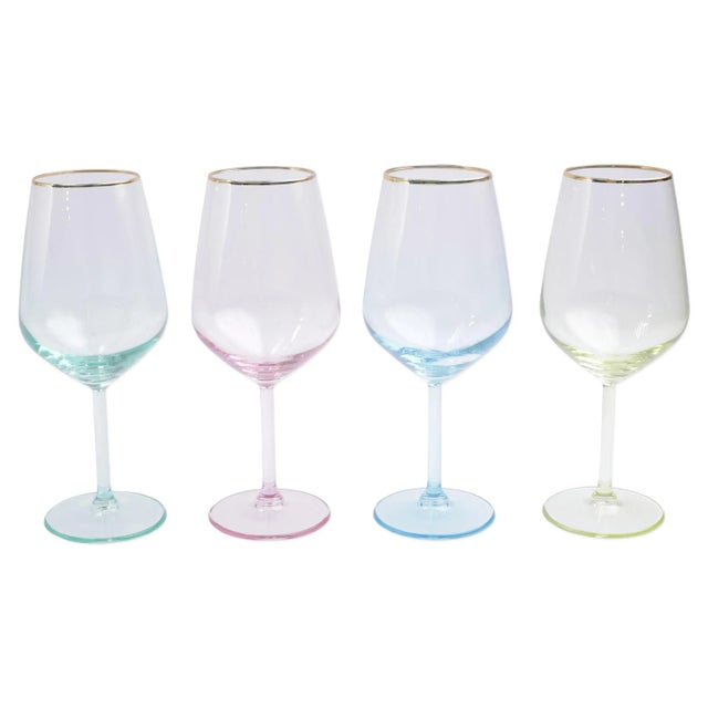 VIETRI Rainbow Assorted Wine Glasses - Set of 4 For Sale In Raleigh - Image 6 of 6