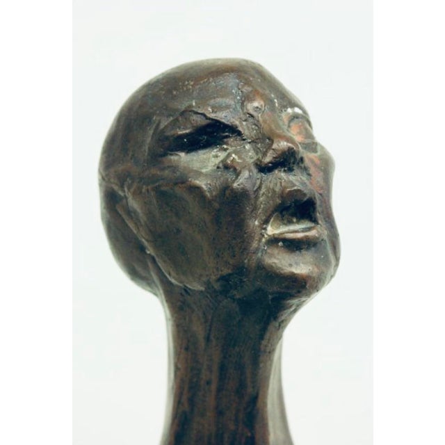 Bronze Abstract Sculpture of a Bust (7.25” High) For Sale - Image 6 of 8