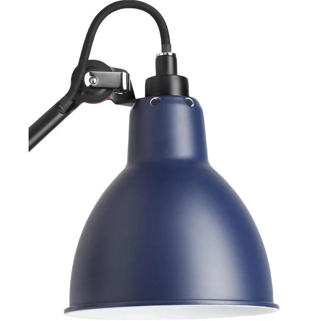 Blue lampe gras n° 304 wall lamp by bernard-albin gras dimensions: d 15 x w 14 x h 14 cm materials: steel also available:...