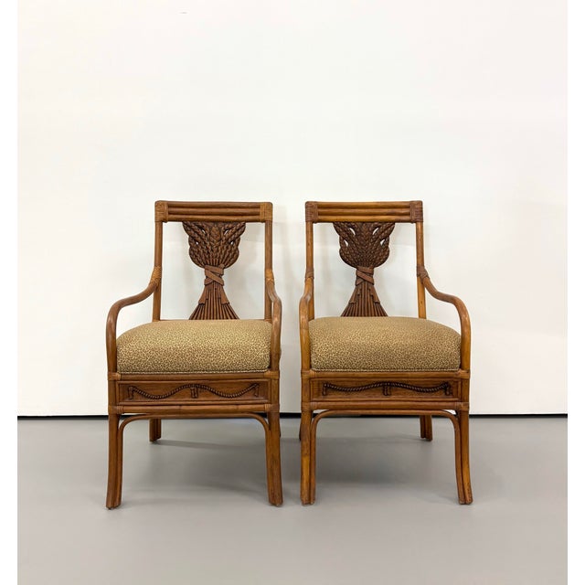 Wood Vintage Rattan Wheat Back Bentwood Chairs For Sale - Image 7 of 7