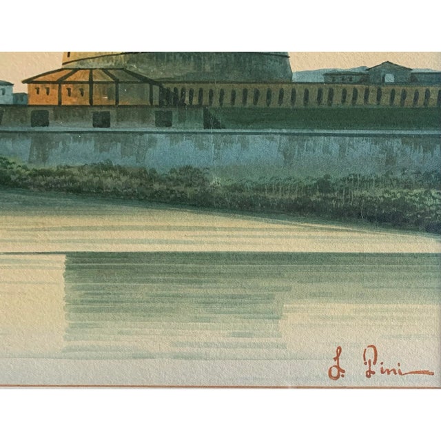 Realism Vintage Framed Venetian Watercolor Painting For Sale - Image 3 of 6