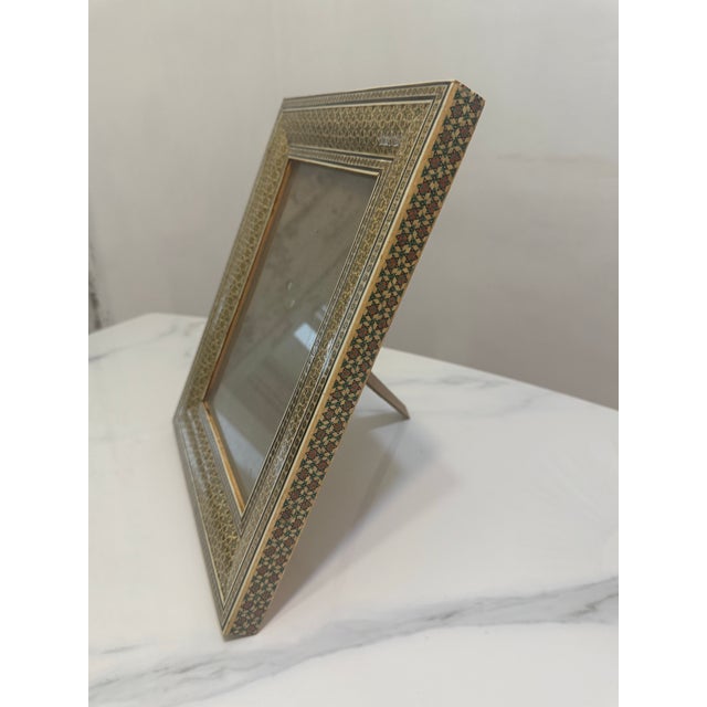 Mid 20th Century Vintage Pair of Hand Crafted Middle Eastern Miniature Khatamkari / Khatam Picture Frame For Sale - Image 5 of 12