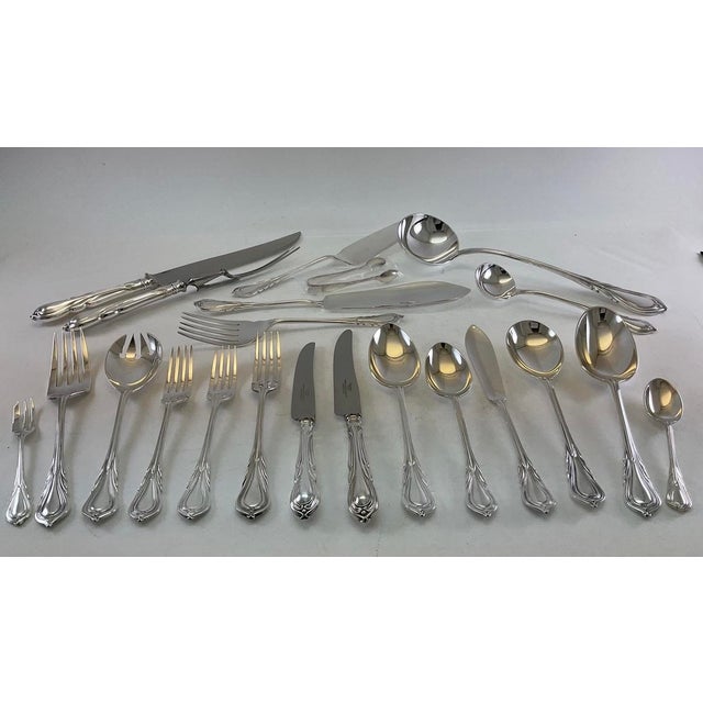 New 1980s Complete Cutlery Set for 12, Including Fish Eaters & Serving Pieces, 132 Pcs, Lily For Sale - Image 10 of 18