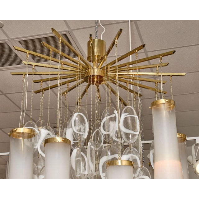 Mid-Century Modern Mazegga Murano Swirl Chandelier For Sale - Image 3 of 10