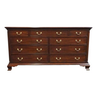 Henkel Harris Genuine Solid Mahogany Traditional 66" Double Dresser For Sale