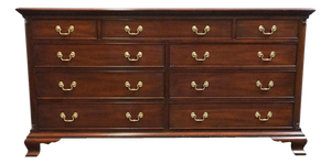 Henkel Harris Genuine Solid Mahogany Traditional 66" Double Dresser