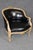 Black Paint Decorated Walnut Leather French Louis XV Style 1950s Era Bergere Chairs For Sale - Image 8 of 15