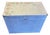Vintage Blue Painted Wicker Storage Trunk With Pink Roses For Sale