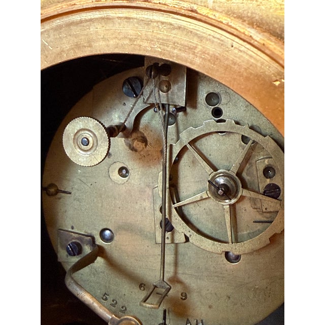 Bronze Early 19th Century French Empire Gilt Bronze Astronomy Mantel Clock, Circa 1820 For Sale - Image 8 of 9