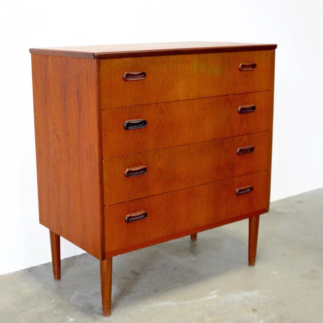 Danish or Swedish Teak Dresser / Chest of 4 Drawers For Sale - Image 4 of 7
