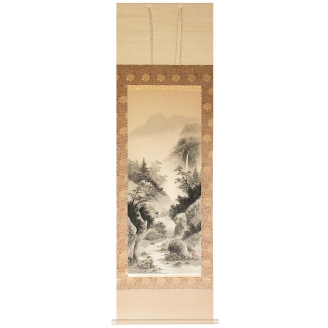 Showa Era Japanese Sansui Scroll Painting by Keigen For Sale - Image 17 of 17