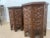 Octagon Moroccan Carved Wooden Side Tables- Pair WithGlass For Sale - Image 10 of 12