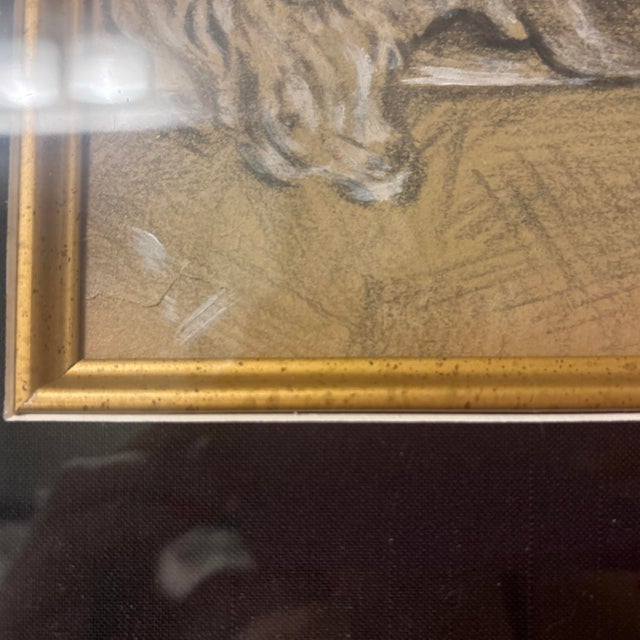 Vintage Paul Cadmus Mixed Media Charcoal and Paint in Gilt Frame For Sale - Image 4 of 9