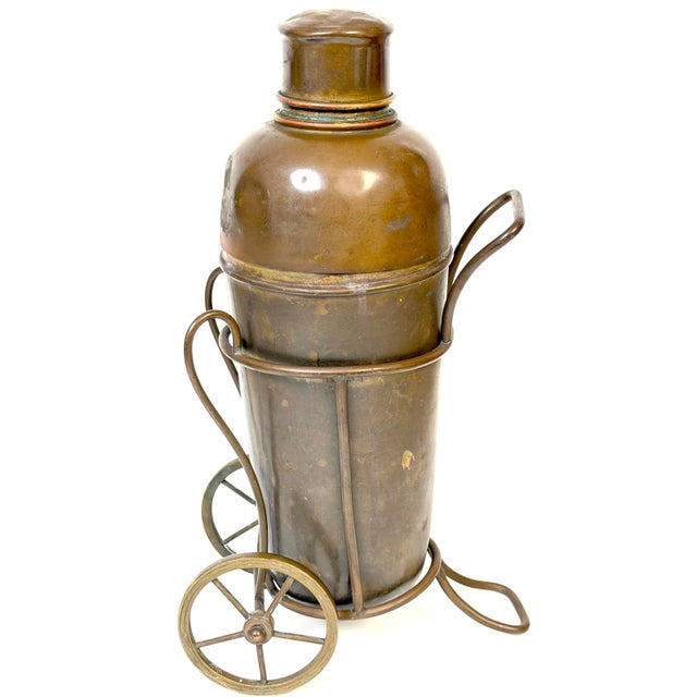 Copper Italian Interwar Industrial Copper Cocktail Shaker with Wheeled Caddy, 1925-35 For Sale - Image 8 of 18