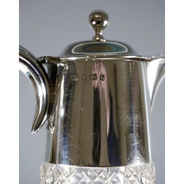 Metal Art Nouveau Carafes with Silver Mounts attributed to Barker Brothers Birmingham 1901, Set of 2 For Sale - Image 7 of 9