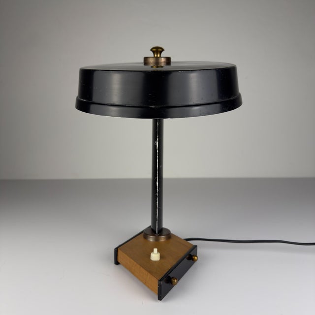 Black Vintage Metal Desk Lamp attributed Oscar Torlasco, Italy, 1950s For Sale - Image 8 of 18