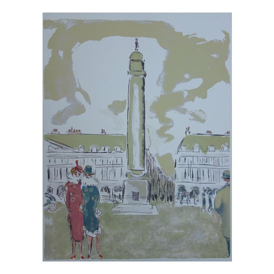 Kees Van Dongen, Place Vendôme, Lithograph For Sale